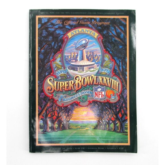 Super Bowl XXVIII 1994 GTE Seat Cushion + Game Program NFL Bundle Cowboys Bills - Picture 11 of 16